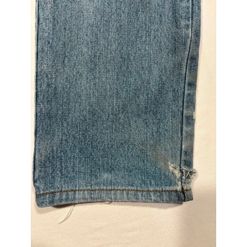 Golden Denim Straight Leg Jeans Medium Wash Distressed Size 28 Vintage Style